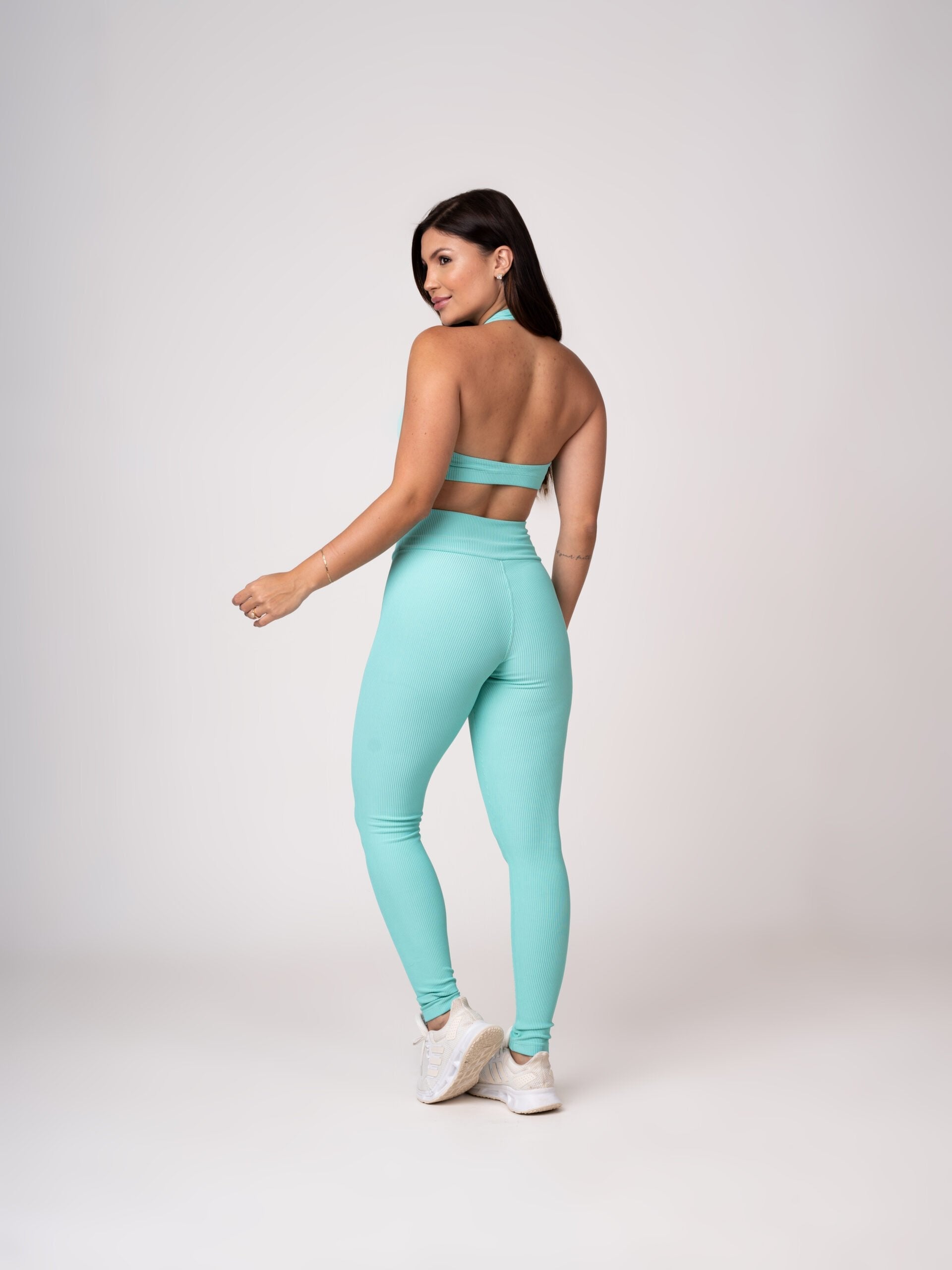 Conjunto Legging e Top Frente Única Menta Flow