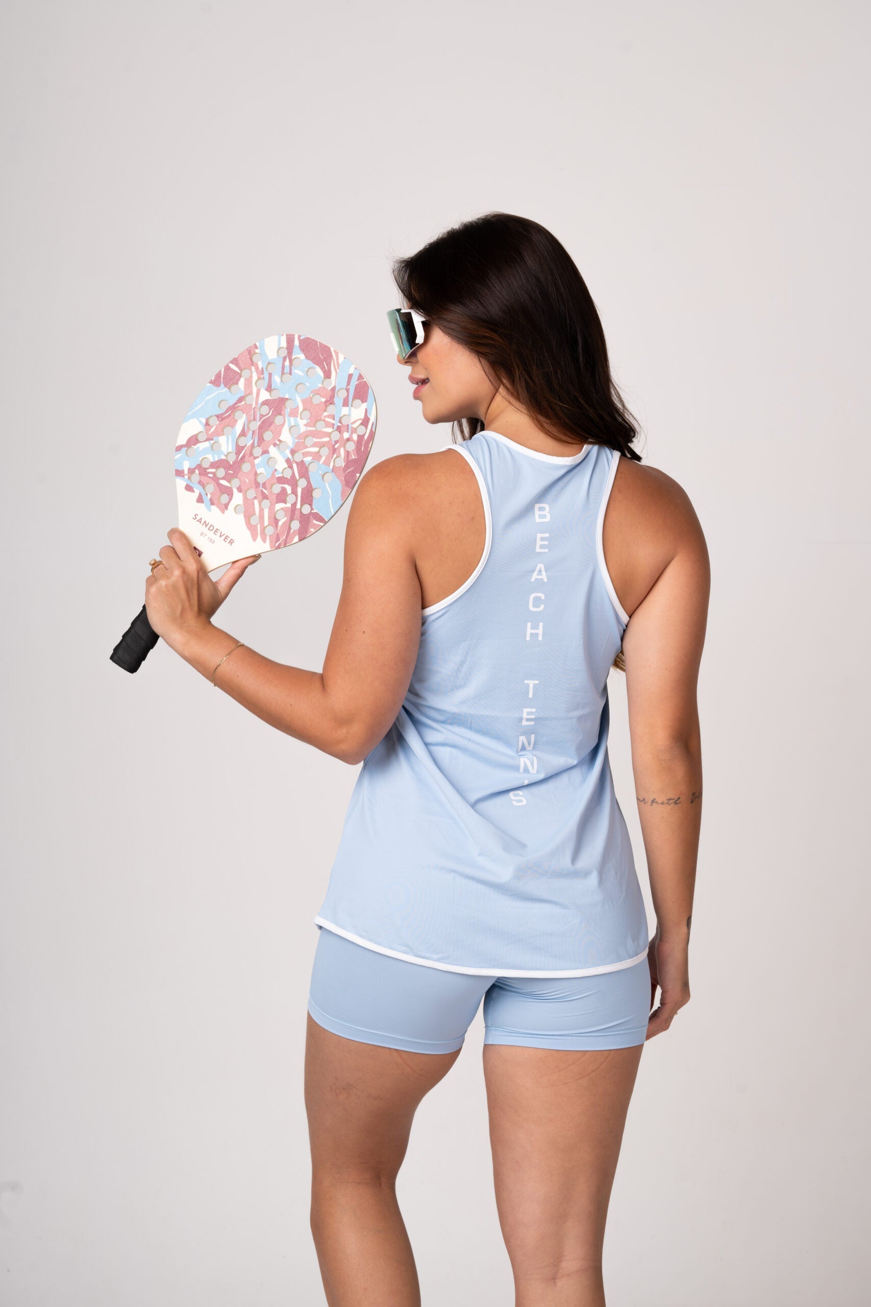 Conjunto Dupla Beach Tennis Silk Azul Celeste
